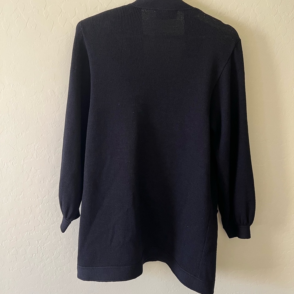 St. John Knit | black long sleeve cardigan sweater - Picture 4 of 5